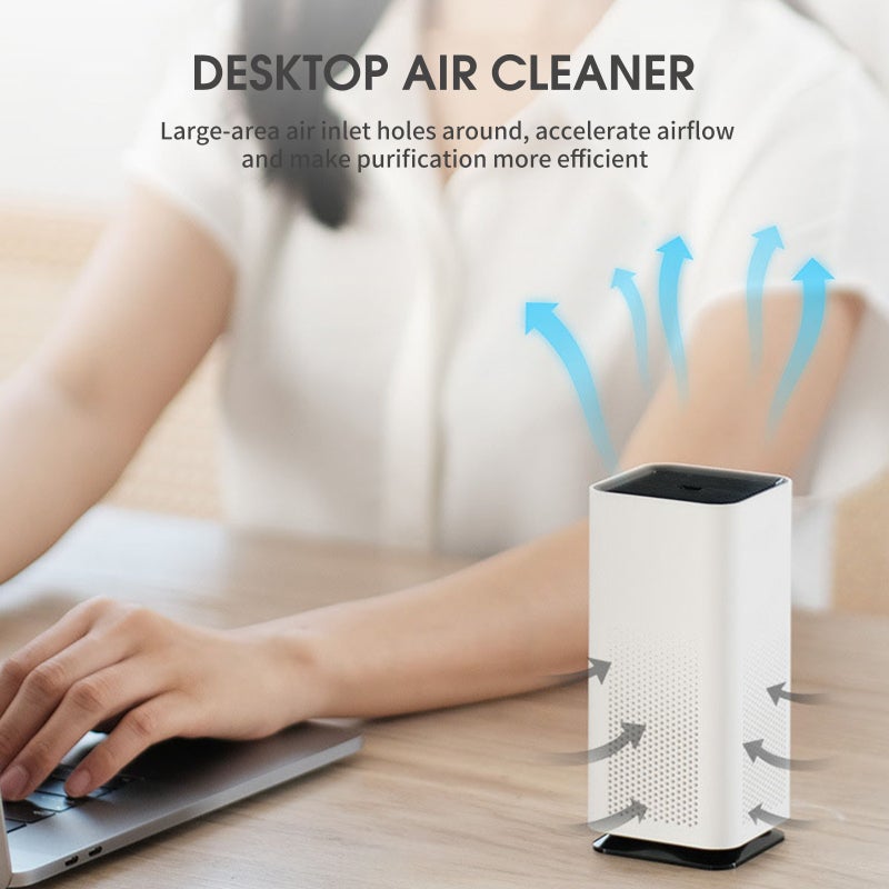 Desktop Air Purifier White Ion Purification Star Projection Lamp - Aromatherapy Function Portable Air Purifier for Home Bedroom Office - Image 4