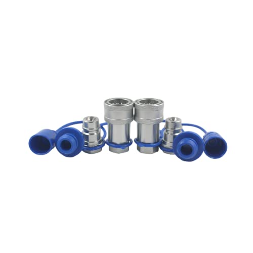 Undercarriage 2-Set 1/2" NPT ISO5675 Ag Hydraulic Quick Connect Tractor Coupling/Couplers Ball Valva,Pioneer Type,Set w/Dust Cap - Image 1
