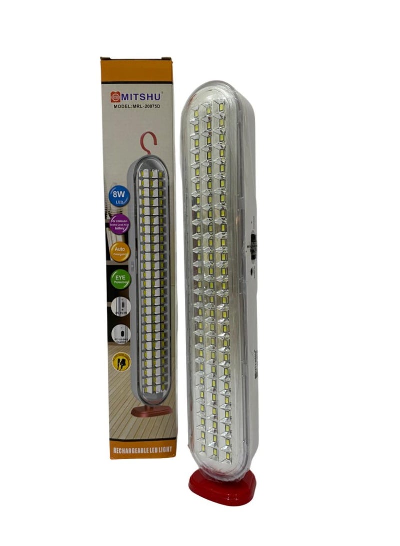 ميتشو مصباح طوارئ قابل لإعادة الشحن بقوة 8 واط مع حماية للعين، يعمل لمدة 4 ساعات | مصباح LED عالي الطاقة SMD | بطارية قابلة لإعادة الشحن، مقبض محمول، إضاءة ساطعة مضادة للتوهج | مثالي للرحلات والتنزه ومشاكل السيارات وغيرها - Image 1