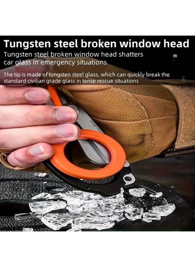 6 In 1 Multifunctional Folding Scissors With Glass Breaker Black - Image 4