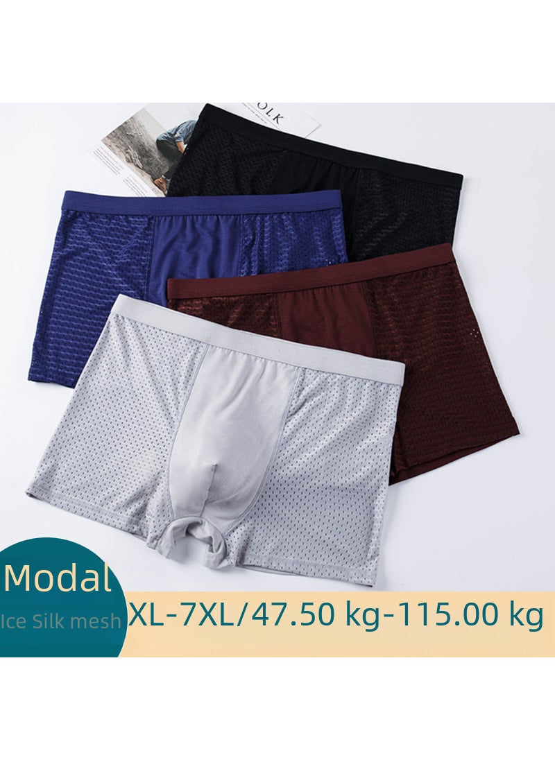 Generic Modal Mens Boxer Briefs Breathable Mesh Thin Underwear Light gray  - Image 4