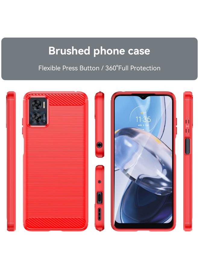 S-TOP Case For Motorola Moto E22i Brushed Texture Carbon Fiber TPU Phone Case - Image 2