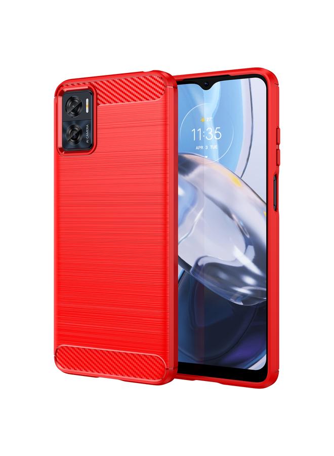 S-TOP Case For Motorola Moto E22i Brushed Texture Carbon Fiber TPU Phone Case - Image 1