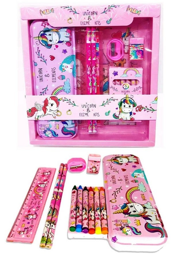 PRIME DEALS Unicorn Stationary Kit For Girls Pencil Pen Book Eraser Sharpener - Stationary Kit Set For Girls/Birthday Gift (Multicolor), Kid - Image 1