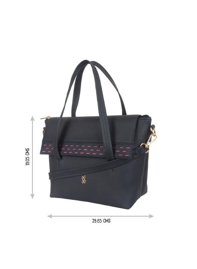 Baggit Women Blue Satchel Handbag Small Size | Ladies Stylish Casual Purse Bag - Image 3