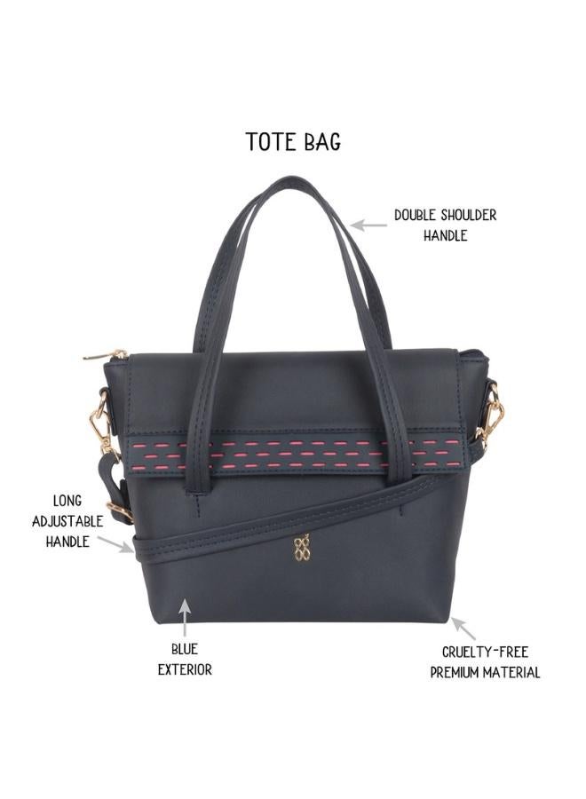 Baggit Women Blue Satchel Handbag Small Size | Ladies Stylish Casual Purse Bag - Image 2