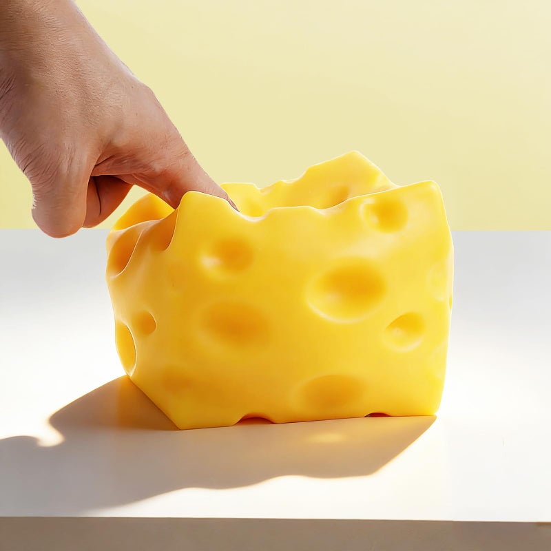 TLM 4PCS Yellow Cheese Squishy Slow Rising, Squishy Squeeze Cheese Block, Soft Novelty Toy, Stress Balls for Adults Rebounding Sensory Squishys Cheese (2.16 inch) - Image 2