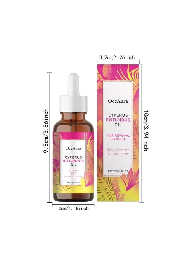 OceAura Cyperus Rotundusl Oil Hair Removal Treatment Oil 30ml | Gently Conditions Hair Follicles, Inhibits Hair Growth, Soothes and Repairs Skin, Suitable for Both Men and Women. - Image 2
