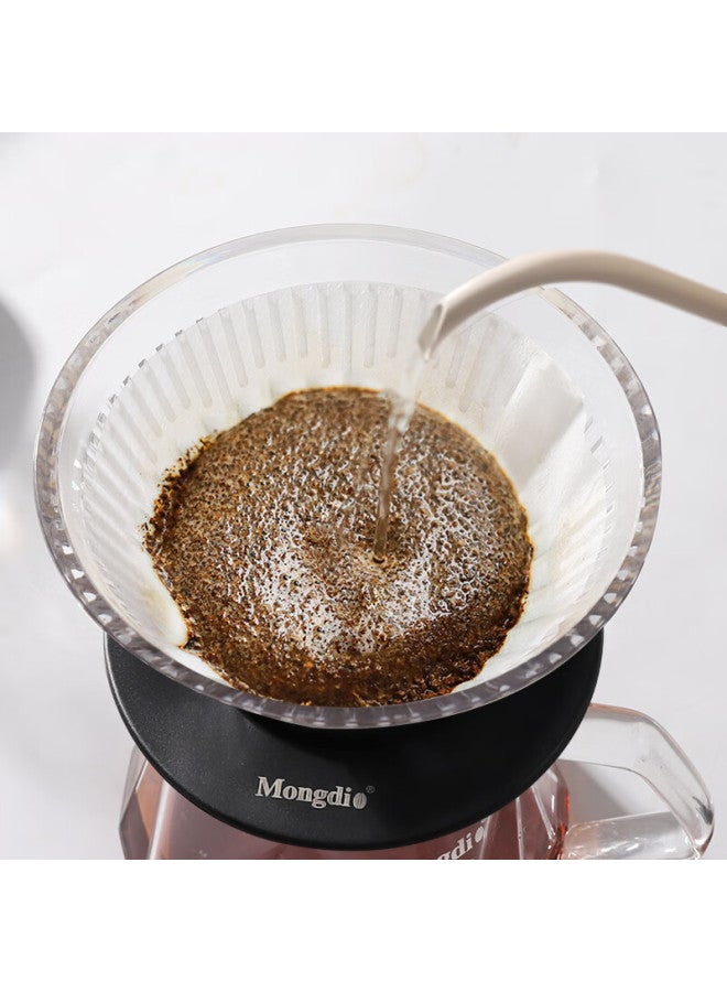 Mongdio Pour-over Coffee Dripper, V60 Filter Basket, Funnel Filter, V02 Filter Cup, Black Base - Image 5