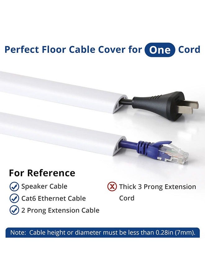 Wall Cord Hider, 2M Floor Cord Cover Cable Cavity, Self-Adhesive Wire Cover Raceway Cable Management Kit for Walls, Flexible PVC Cable Concealer, Cord Cover Floor Power Cable Protector for Home Office Floor Wall - Image 4