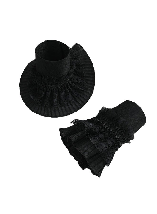 Women Gilrs Lace Floral Layered Cuff Stretch Bracelet False Sleeves Wrist Cuffs  - Image 5