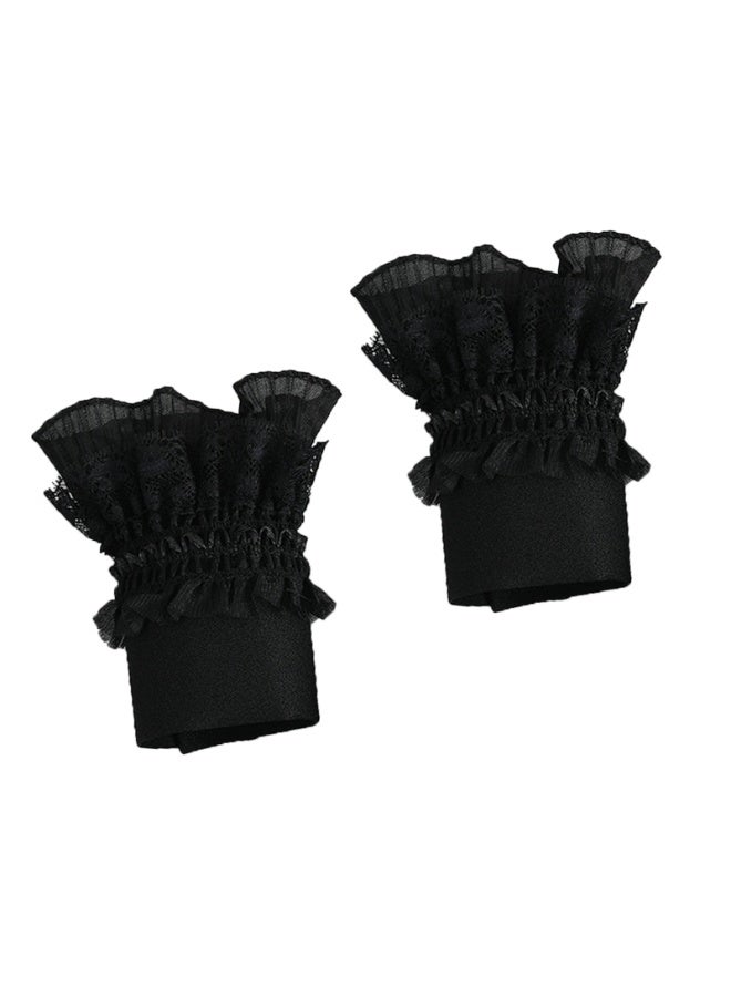 Women Gilrs Lace Floral Layered Cuff Stretch Bracelet False Sleeves Wrist Cuffs  - Image 1