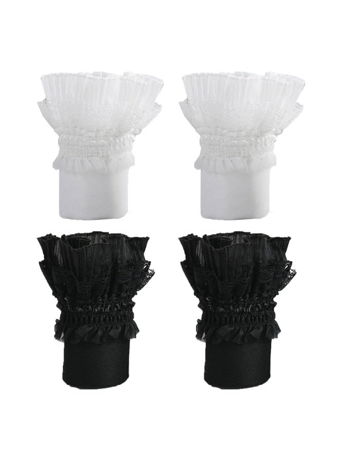 Women Gilrs Lace Floral Layered Cuff Stretch Bracelet False Sleeves Wrist Cuffs  - Image 4