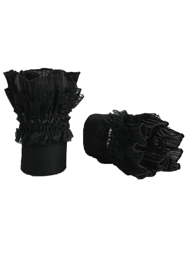 Women Gilrs Lace Floral Layered Cuff Stretch Bracelet False Sleeves Wrist Cuffs  - Image 2