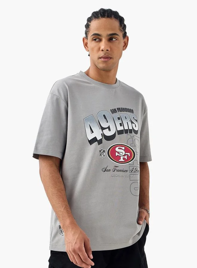 SP Characters San Francisco 49ers Print Crew Neck T-shirt with Short Sleeves