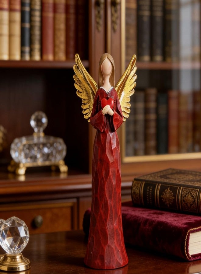 Gishima Angel Figurine Angel Statues Holding Love Heart Hand-Painted Angel Sculpture for Home Decoration Resin Guardian Angel Figurine Gifts - Image 2