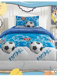 Moon Winter fluffy children's bed sheet, 3 pieces, two sides, velvet side and fur side, size 170x220 cm  - Image 2