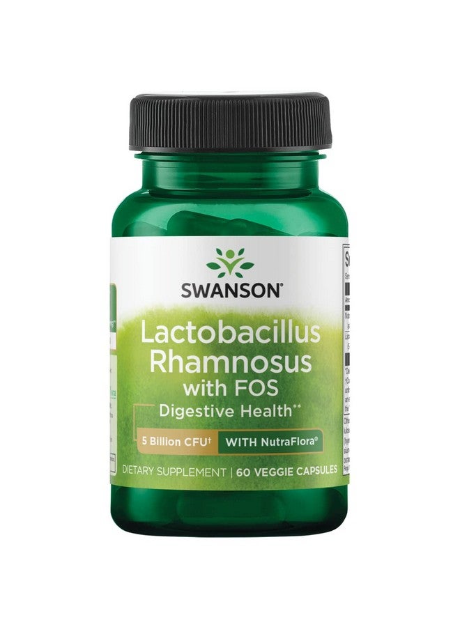 SWANSON Lactobacillus Rhamnosus With Fos Probiotic Supplement Supports Digestive Health 5 Billion Cfu Promotes Gi Tract Health During Travel (60 Veggie Caps) - Image 1