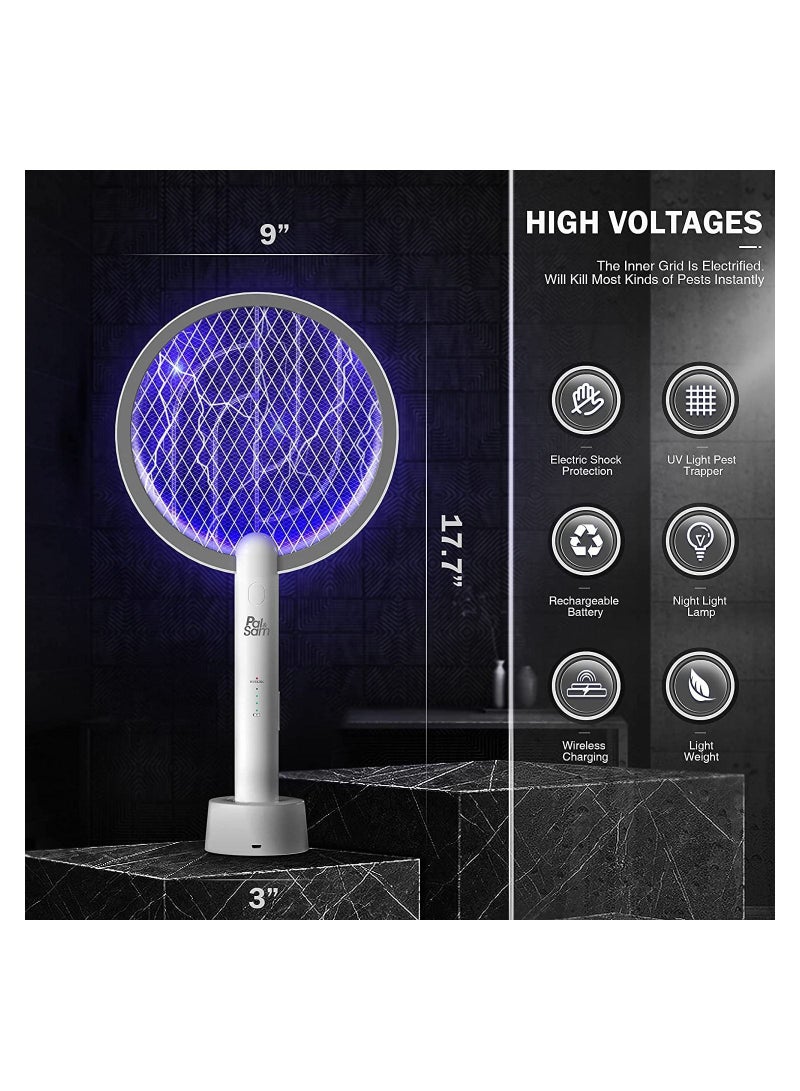SYOSI Bug Zapper, Mosquito Killer USB / Rechargeable, Electric Fly Swatter Lamp & Racket 2 in 1 for Home, Bedroom, Kitchen, Patio - Image 2