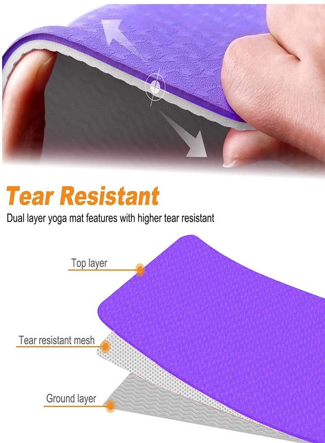 IRIS Fitness Non Slip TPE Yoga Mat for Hot Yoga Pilate Gymnastics, Double Sided (72 inch x 24 inch x 6 mm) - Image 3