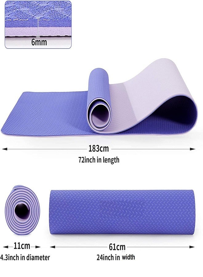 IRIS Fitness Non Slip TPE Yoga Mat for Hot Yoga Pilate Gymnastics, Double Sided (72 inch x 24 inch x 6 mm) - Image 5