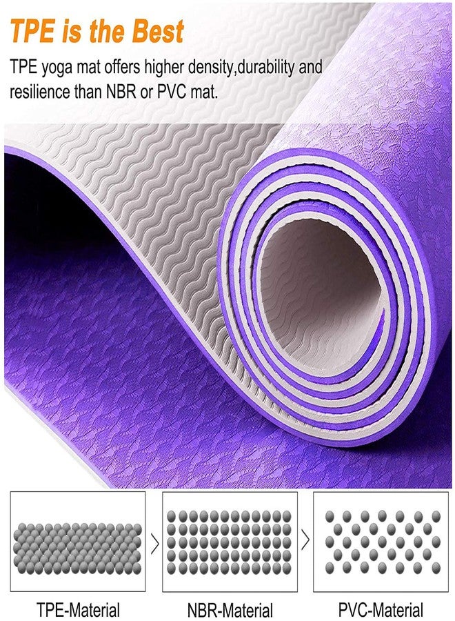 IRIS Fitness Non Slip TPE Yoga Mat for Hot Yoga Pilate Gymnastics, Double Sided (72 inch x 24 inch x 6 mm) - Image 4