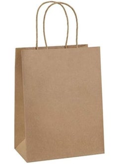 ايكواي ecoway Kraft Paper Bags 100Pcs X-LARGE Paper Gift Bags with Handles Bulk, Paper Shopping Bags, Kraft Bags, Party Bags, Gift Bags (Brown)(35 X 20 X 37 CM)  - Image 1