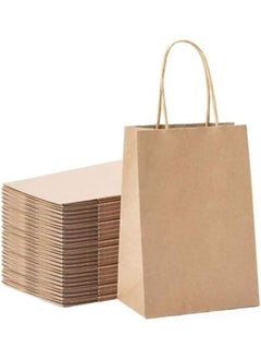ايكواي ecoway Kraft Paper Bags 100Pcs X-LARGE Paper Gift Bags with Handles Bulk, Paper Shopping Bags, Kraft Bags, Party Bags, Gift Bags (Brown)(35 X 20 X 37 CM)  - Image 2