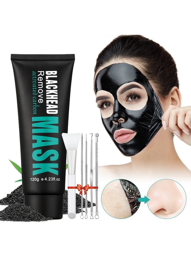 YAFUSIPE Peel Off Face Mask Blackhead Remover Mask Activated Charcoal Black Mask Purifying Blackhead Mask Peel Off Face Mask For Nose Pores Acne Blackhead Facial Mask With Brush And Pimple Extractor Tools - Image 1