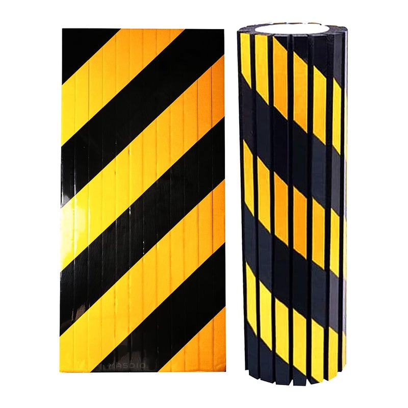 Garage Smith GWP06 Garage Wall Protector Foam Wall Column Corner Guard for Parking Garages Reflective Wall Edge Protector Wall Corner Edge and Bumpers Guards 2PackBlack Yellow