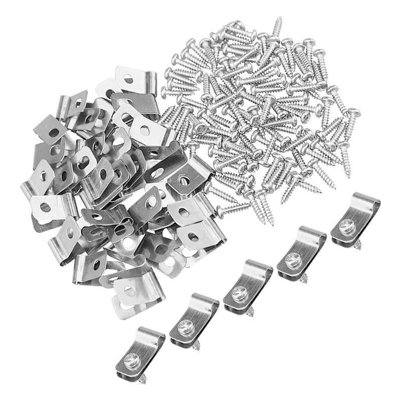 100Pcs Metal Livestock Fence Clips Heavy Duty Aluminum Wire Clip Fastening Device for Garden Yard Pet Cage Panel Fixing - Image 1