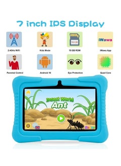 Generic 7 Inch Kids Android Tablet, 1GB Ram 16GB Storage, Toddler Tablet with IPS Screen, Parental Control, Bluetooth, WiFi, Child Proof Case with Stand, Learning  - Image 3