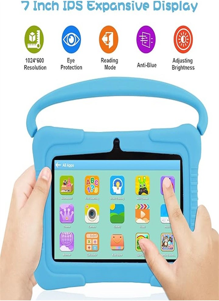 Generic - 7 Inch Kids Android Tablet, 1GB Ram 16GB Storage, Toddler Tablet with IPS Screen, Parental Control, Bluetooth, WiFi, Child Proof Case with Stand, Learning - Image 1