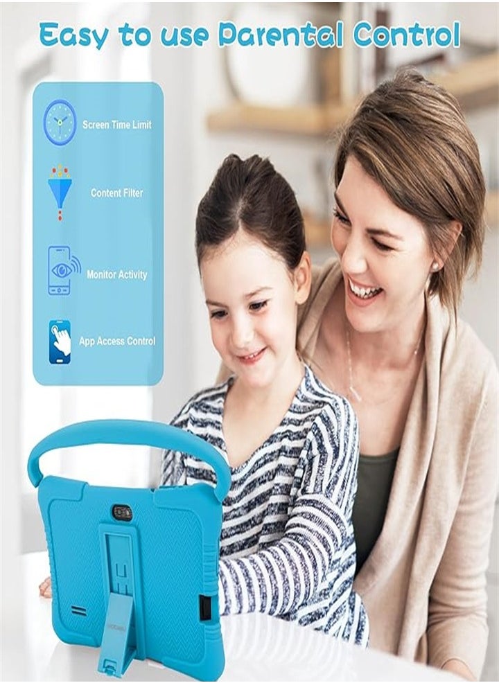 Generic - 7 Inch Kids Android Tablet, 1GB Ram 16GB Storage, Toddler Tablet with IPS Screen, Parental Control, Bluetooth, WiFi, Child Proof Case with Stand, Learning - Image 1