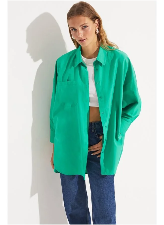 جون June Pocket Detailed Shirt Green