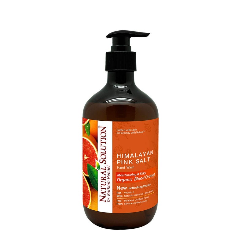 Natural Solution Himalayan Pink Salt Liquid Hand Soap,Moisturizing & Refreshing,Blood Orange - 14 oz - Image 1