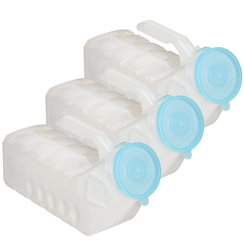 MedVance 1000ml Portable Urinals for Men 3 Pack Spill Proof Mens Urinal Bottle wGlow in Dark LeakProof Lid EasyGrip Durable Pee Bottles for Men Perfect Male Pee Bottle for Elderly Care