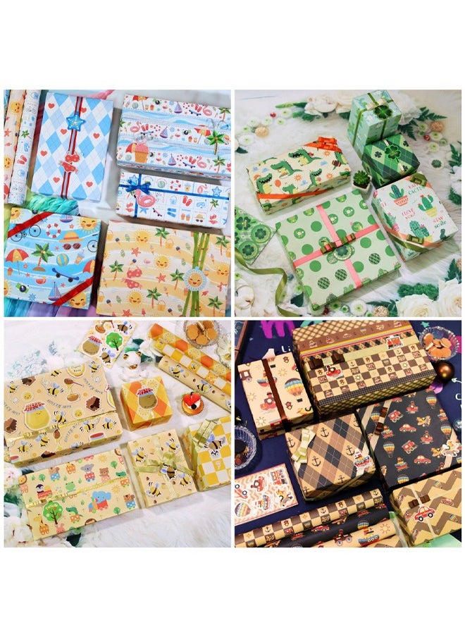 Zeemey 5 Sheets Gift Wrapping Paper With Accessories,Holiday Gift Wrapping Paper,Birthday Gift Box Gift Wrapping DIY, Gift Wrapping Paper for Birthday, Holiday, Wedding, Party,Kids Gift Wrapping (70cmX50cm)  - Image 2