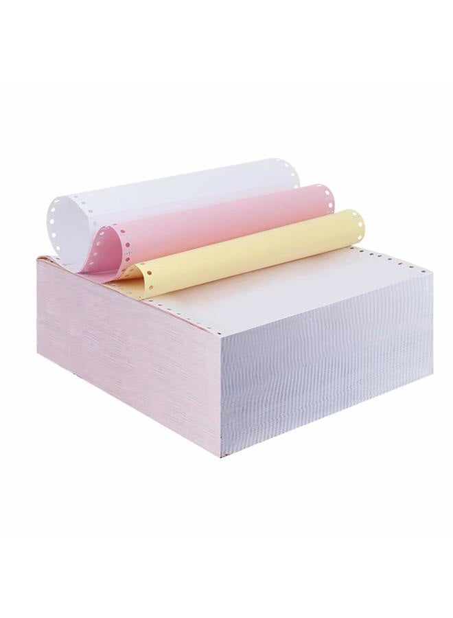 FirstZi 9-1/2 x 11 Inches Carbonless Continuous Forms Computer Paper, Printable NCR Copy Paper for Dot Matrix Printer, 3-Ply 333 Sets, White/Pink/Yellow - Image 1