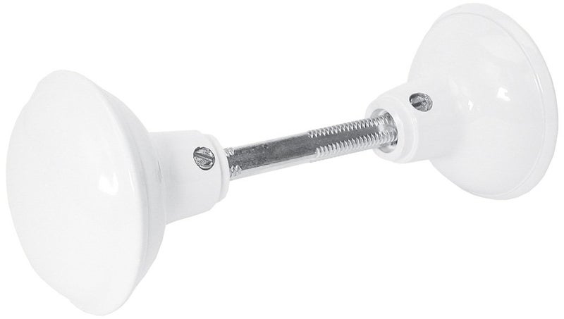PrimeLine E 2319 Solid Brass Vintage Door Knob Spindle Set 214 In Outside Diameter White Single Pack