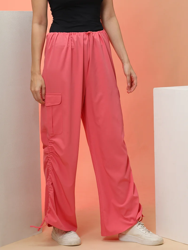 globus Globus Women Rose Relaxed Loose Fit Ruching High Rise Cargo