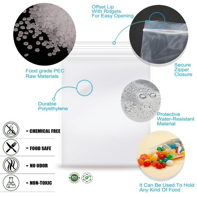 Enbreey 1.5''x 1.5'', (Pack of 100) 2 mil Thick Clear Plastic Reclosable Zip Poly Bags with Resealable Lock Seal Zipper for Photo, Jewelry, Bakery, Treats, Travel, Storage, Packaging & Shippingâ€¦ - Image 5