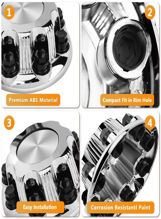 Jedaful 8 Lugs Wheel Center Caps Hub Caps Compatible with Car 2500 3500 Epress Van Set of 4 OEM Replacement Chrome Auto Hub Covers, Easy Bolt On - Fits 16" Inch Wheel Rims Caps - Image 5
