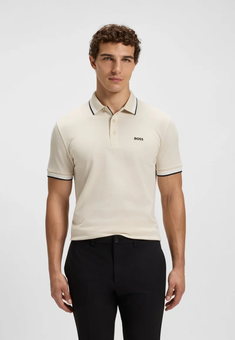 BOSS Paddy polo shirt in cotton piqué with logo undercollar