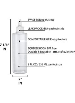 BRIGHTFROM Twist Top Applicator Bottles Squeeze 8 Oz Empty Plastic Bottles Refillable Open/Close Nozzle Hair Coloring/Multi Purpose (Pack Of 2)  - Image 4