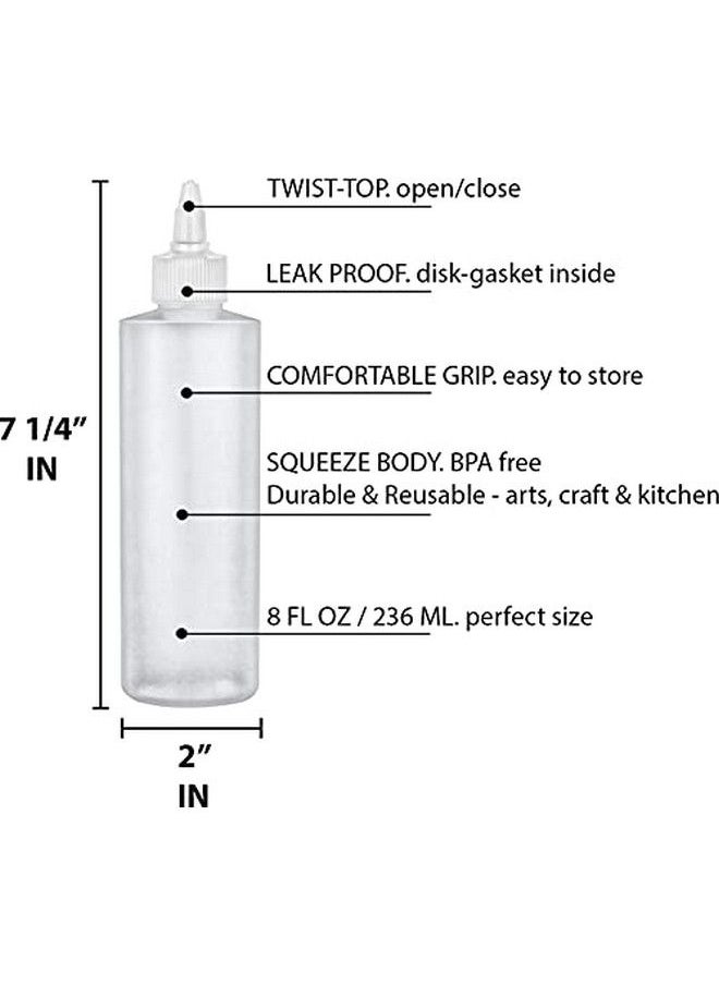 BRIGHTFROM - Twist Top Applicator Bottles Squeeze 8 Oz Empty Plastic Bottles Refillable Open/Close Nozzle Hair Coloring/Multi Purpose (Pack Of 2) - Image 1