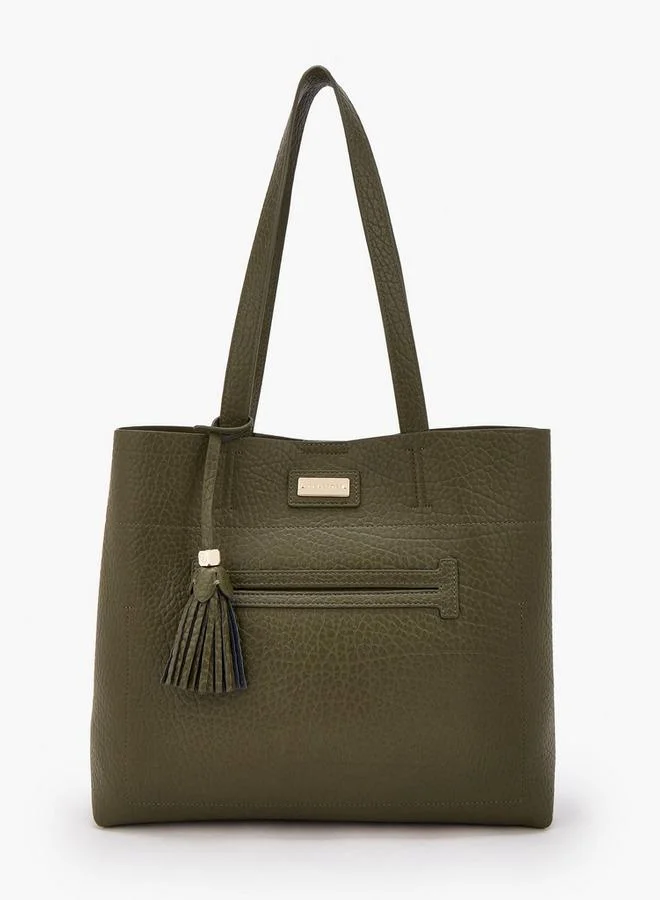 Celeste KHAKI Textured School Tote Bag With Pouch - 34.5x11x30 CM for Women | Best Price UAE