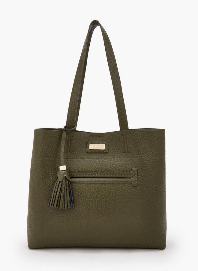 Celeste Textured School Tote Bag With Pouch - 34.5x11x30 CM - Image 3