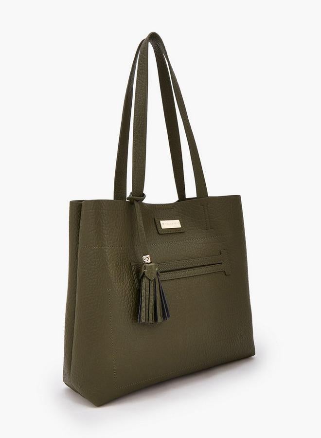 Celeste Textured School Tote Bag With Pouch - 34.5x11x30 CM - Image 5