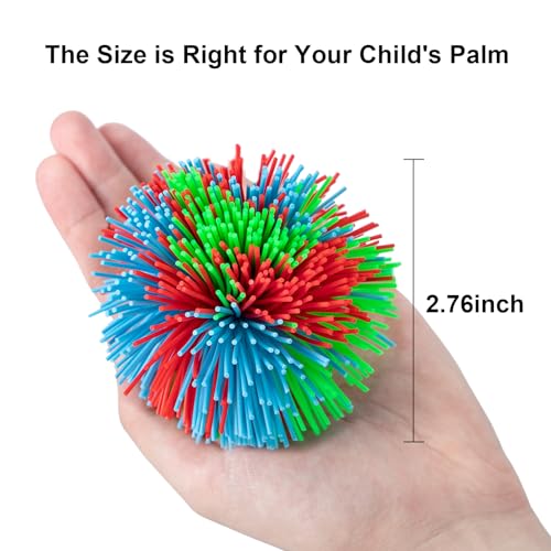 Hibery 5 Pack Monkey Stringy Balls, Great Sensory Toys Stress Balls, Rainbow Pom Bouncy Balls Games 90s Toys Fun Party Favor - Image 3